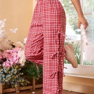 Red Gingham Women's Pants